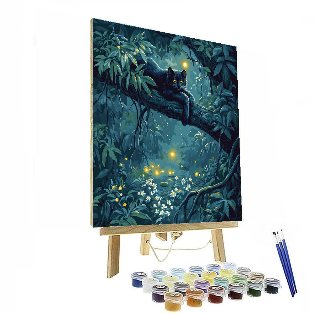 Bagheera Jungle Moonbeam Watch Disney Inspired Paint by numbers art