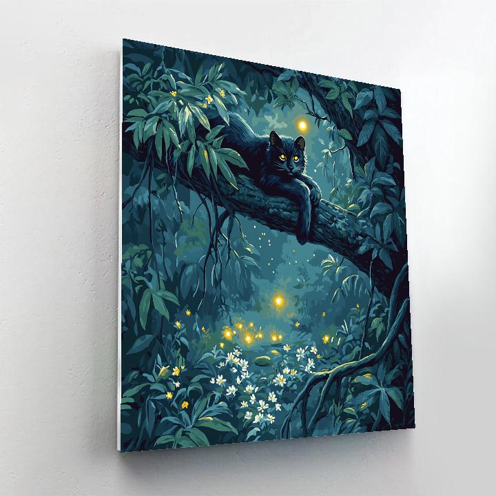 Bagheera Jungle Moonbeam Watch Disney Inspired Paint by numbers art