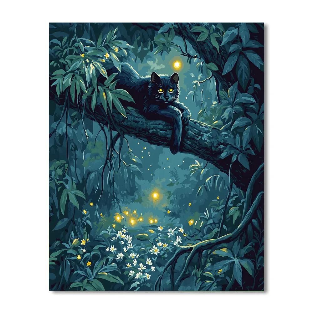 Bagheera Jungle Moonbeam Watch Disney Inspired Paint by numbers art