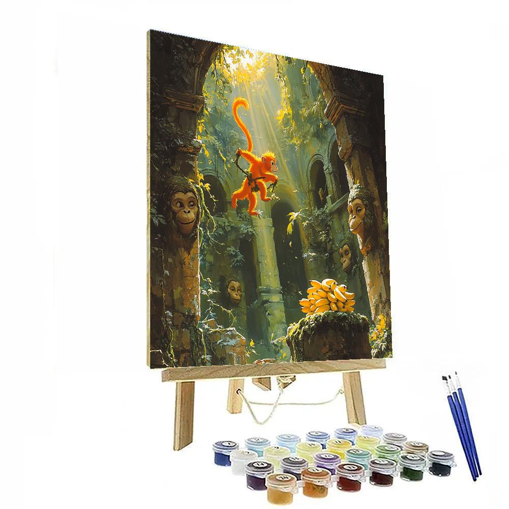 King Louie Ancient Ruin Jungle Swing Disney Inspired Number painting