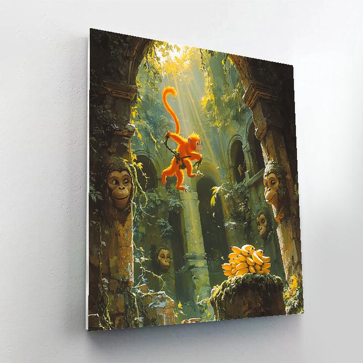 King Louie Ancient Ruin Jungle Swing Disney Inspired Number painting