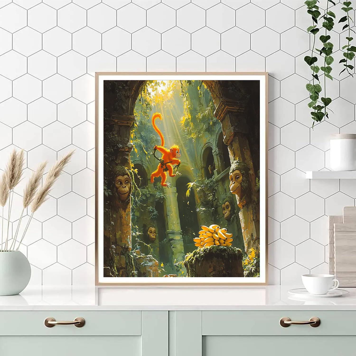 King Louie Ancient Ruin Jungle Swing Disney Inspired Number painting
