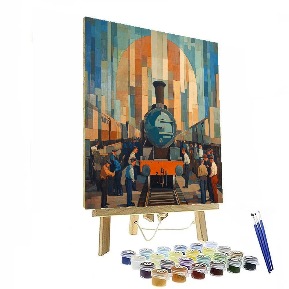 Diego Rivera Inspired Train Yard Paint by numbers art