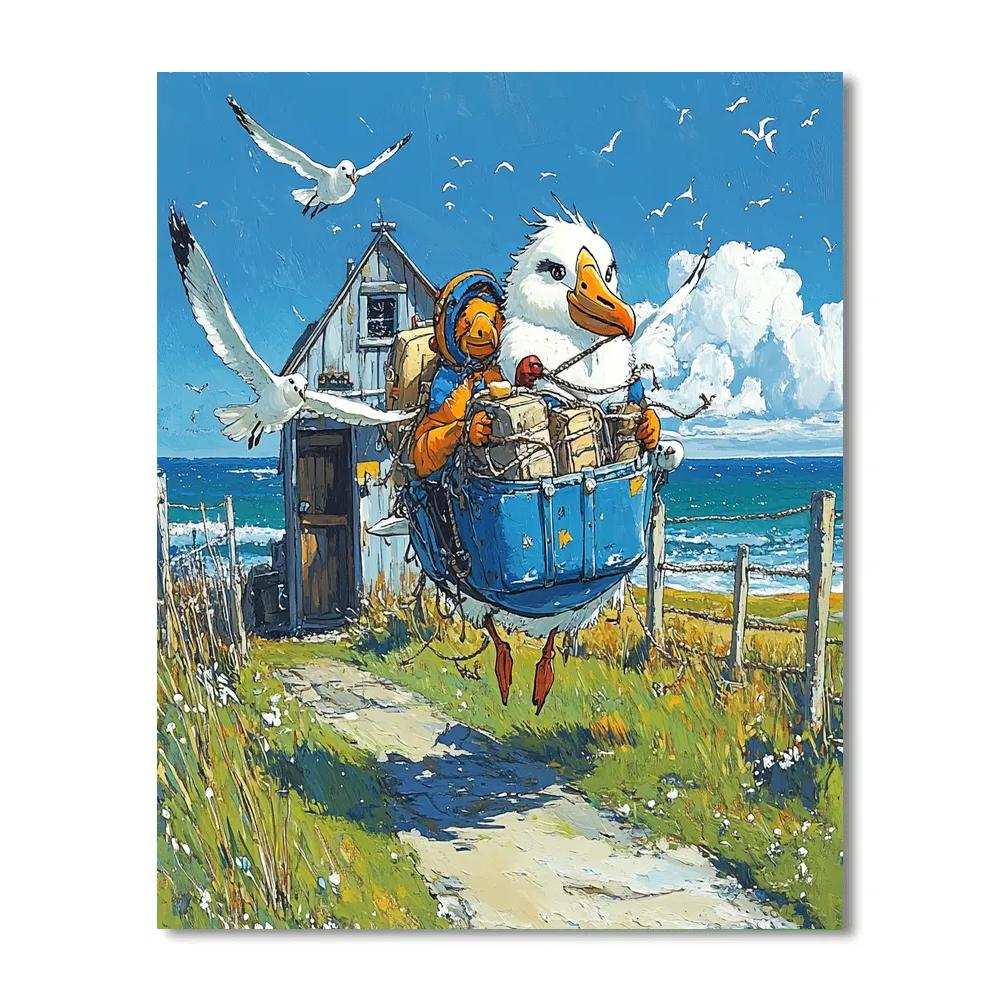 Bernard And Bianca Albatross Runway Lift Disney Inspired Numbered painting kits