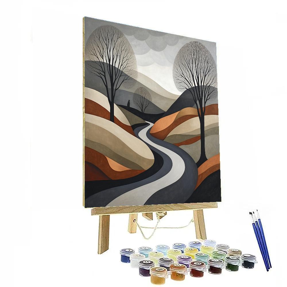 Egon Schiele Inspired Sparse Landscape Painting by numbers kit