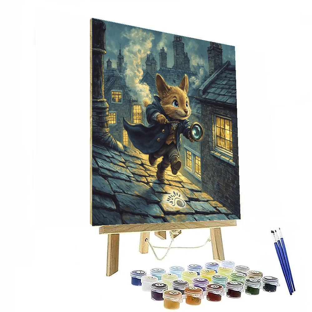 Basil Baker Street Rooftop Clue Chase Disney Inspired painting number kit