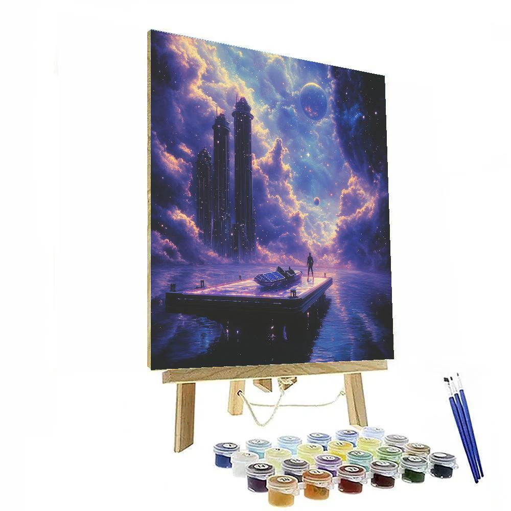 Jim Hawkins Solar Skiff Dock Launch Disney Inspired Paint by numbers art