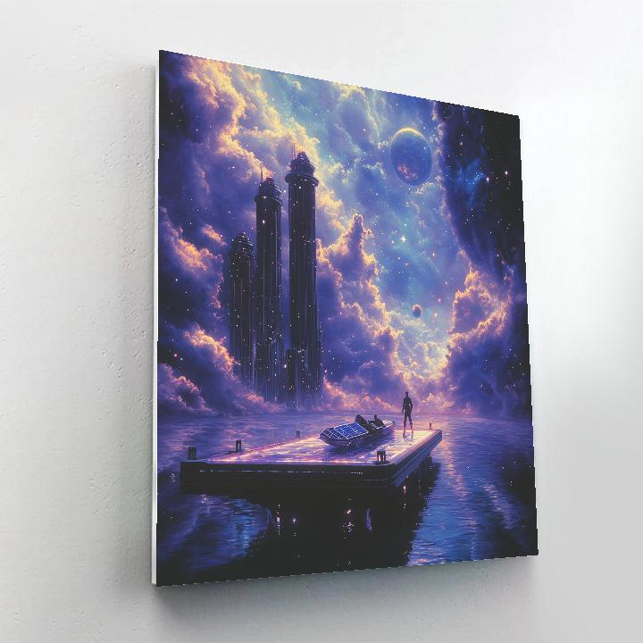 Jim Hawkins Solar Skiff Dock Launch Disney Inspired Paint by numbers art