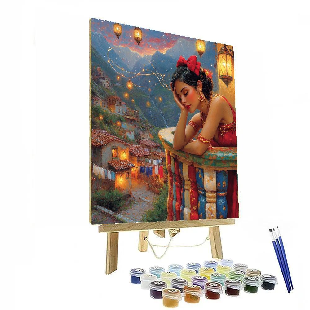 Dolores Encanto Balcony Whisper Listen Disney Inspired paint by color