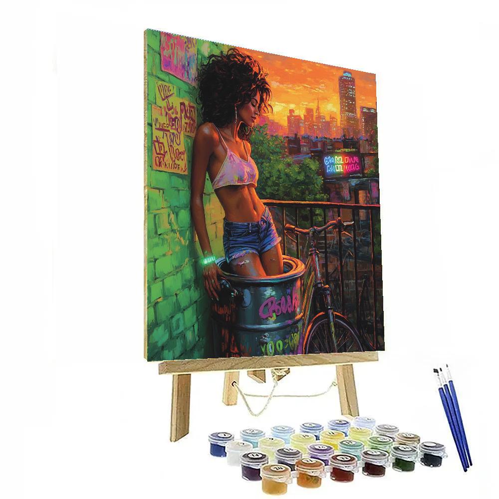 Miriam Turning Red Alleyway Beatbox Jam Disney Inspired paint by color