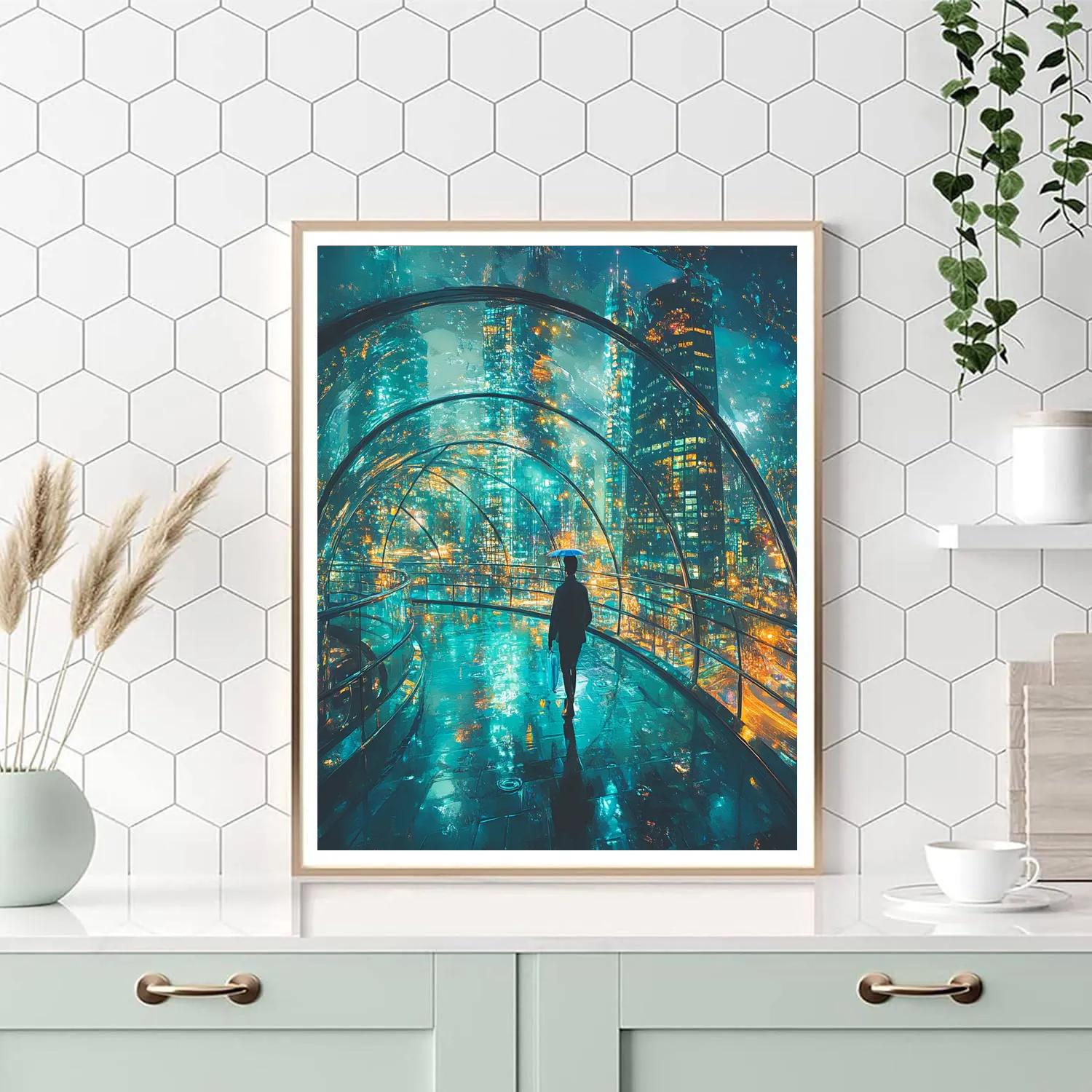 Wade Elemental City Rain Dome Stroll Disney Inspired Number painting