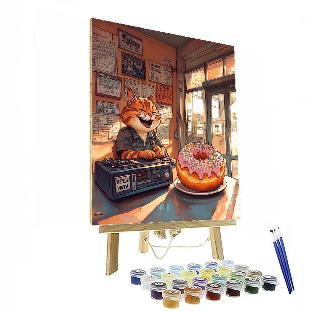 Clawhauser Zootopia Donut Desk Radio Groove Disney Inspired paint by number