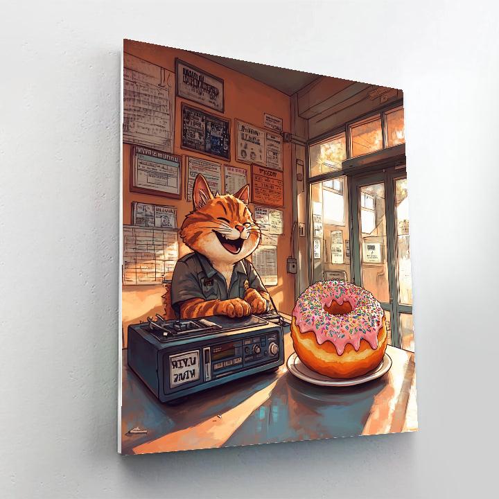 Clawhauser Zootopia Donut Desk Radio Groove Disney Inspired paint by number
