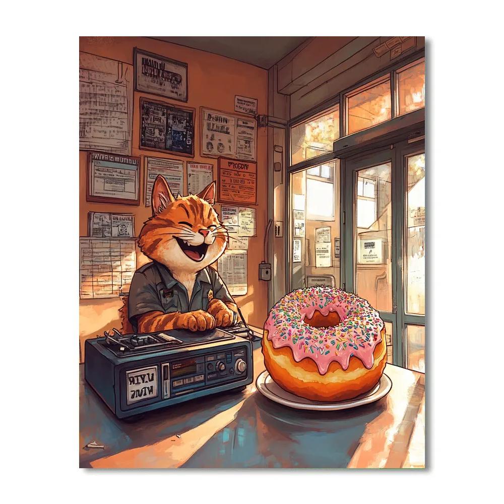 Clawhauser Zootopia Donut Desk Radio Groove Disney Inspired paint by number