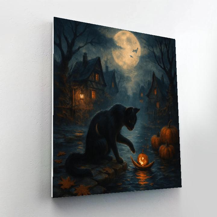 Lanterns Along The Hushed Harvest Canal Painting by numbers kit