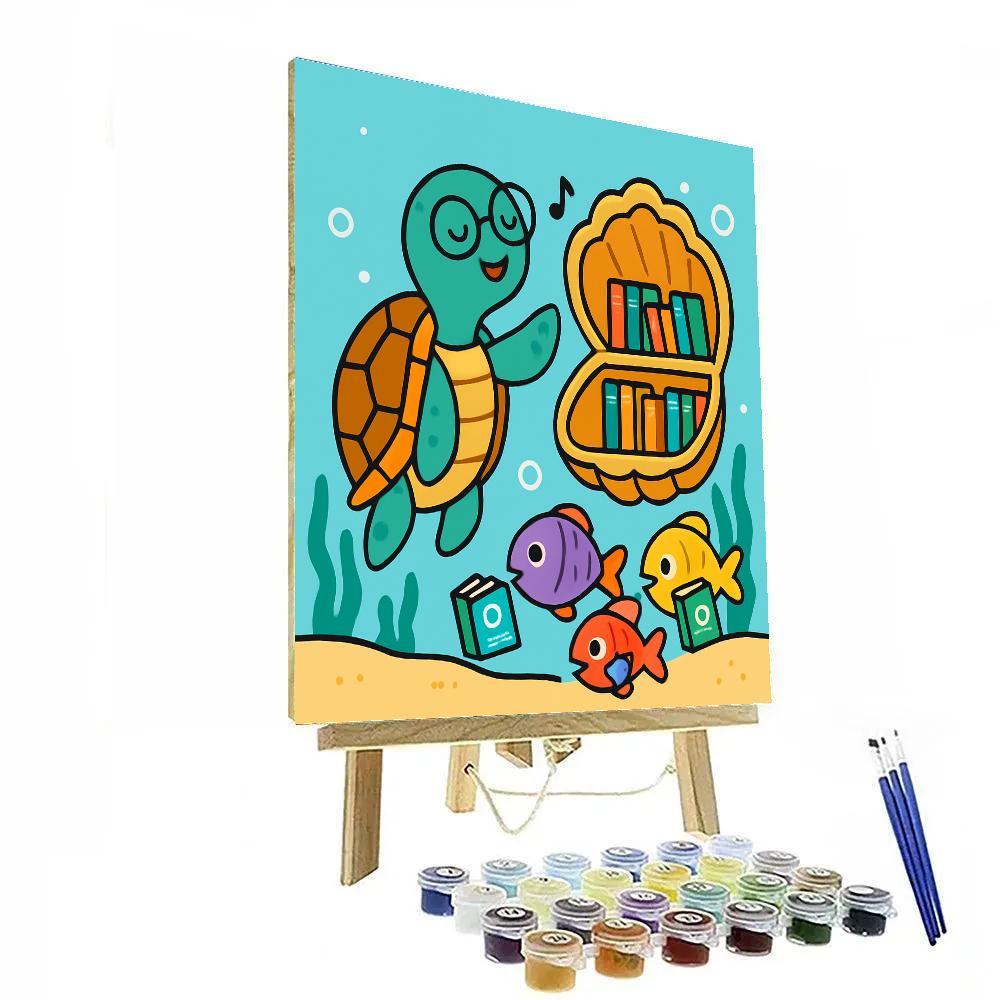 Underwater Library Of The Singing Turtle painting number kit