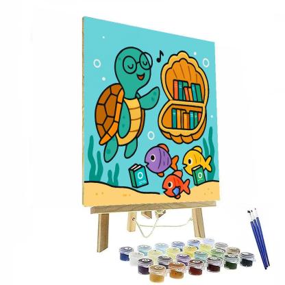 Underwater Library Of The Singing Turtle painting number kit
