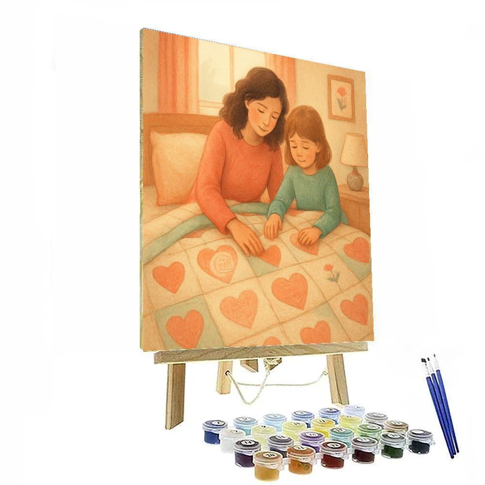 Stitched Together Love Quilt Number painting