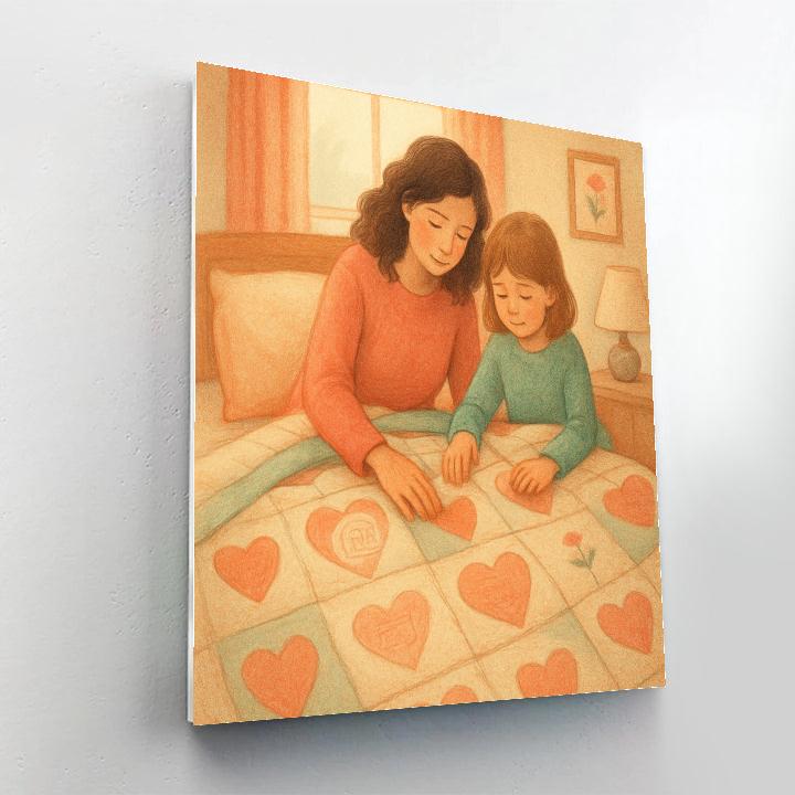 Stitched Together Love Quilt Number painting