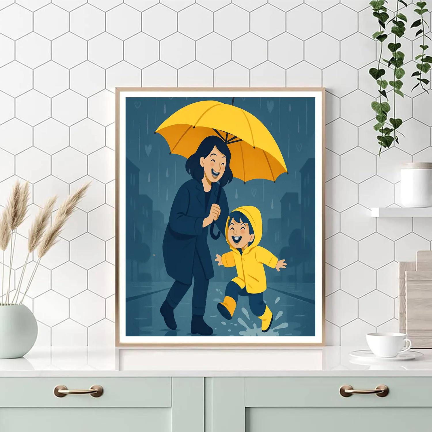 Rainy Day Umbrella Promise paint by numbers