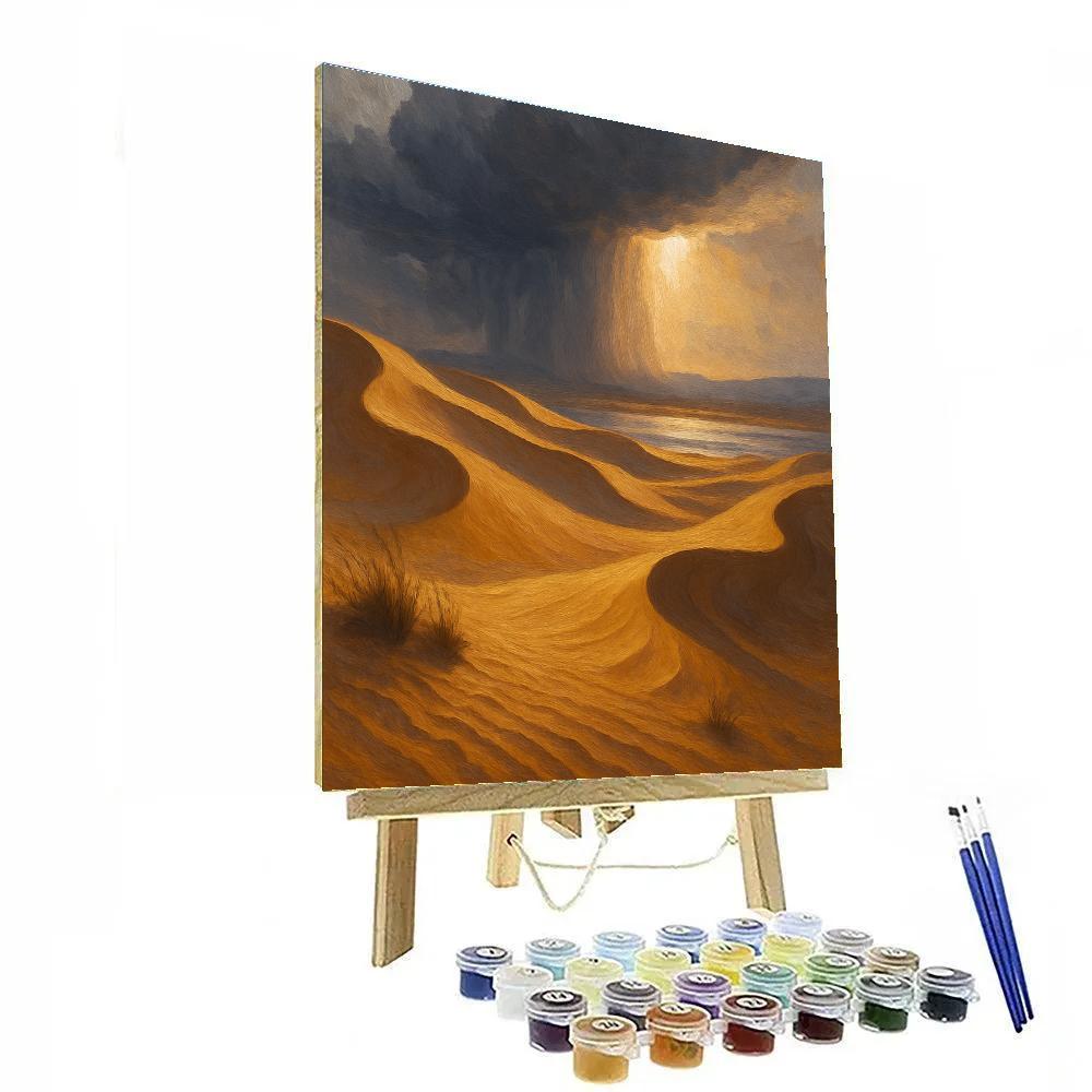 Amber Dunes And Distant Stormlight paint by color