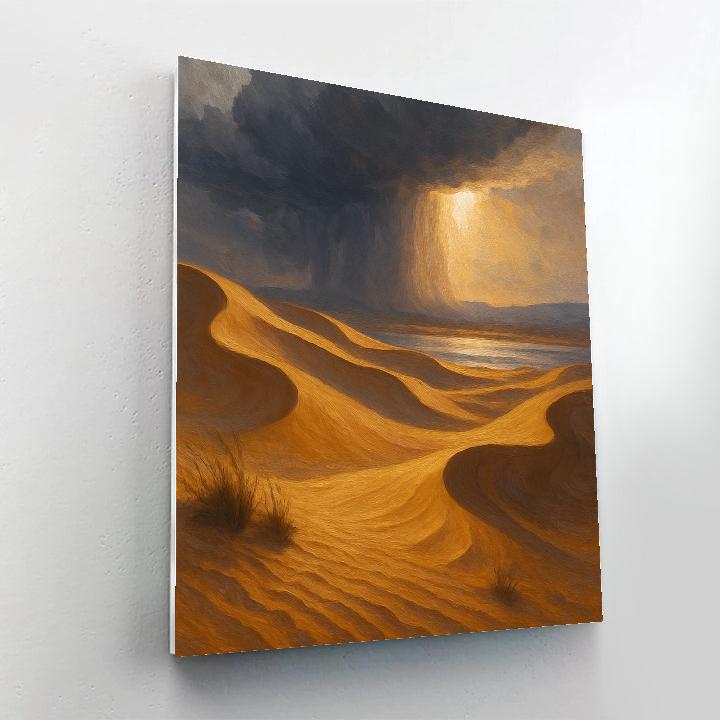 Amber Dunes And Distant Stormlight paint by color