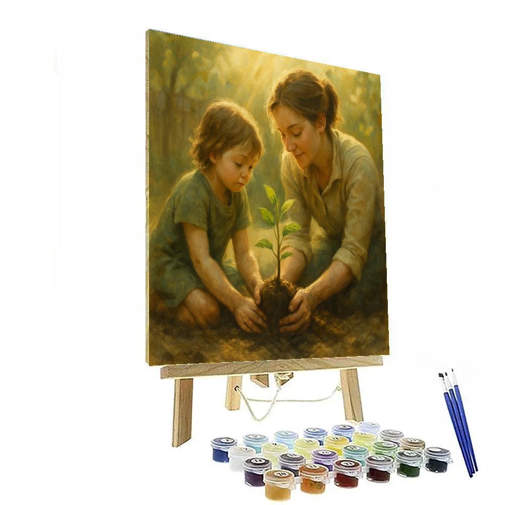 Mother And Child Planting A Hope Tree painting number kit