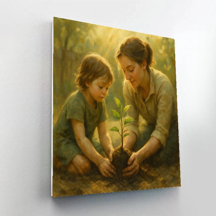 Mother And Child Planting A Hope Tree painting number kit
