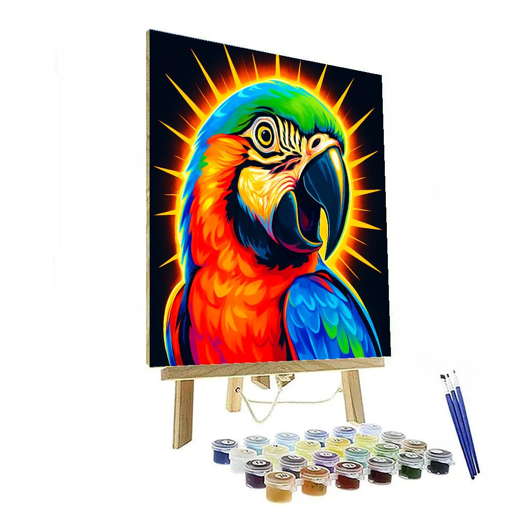 Solar Flare Macaw Portrait Painting by numbers kit