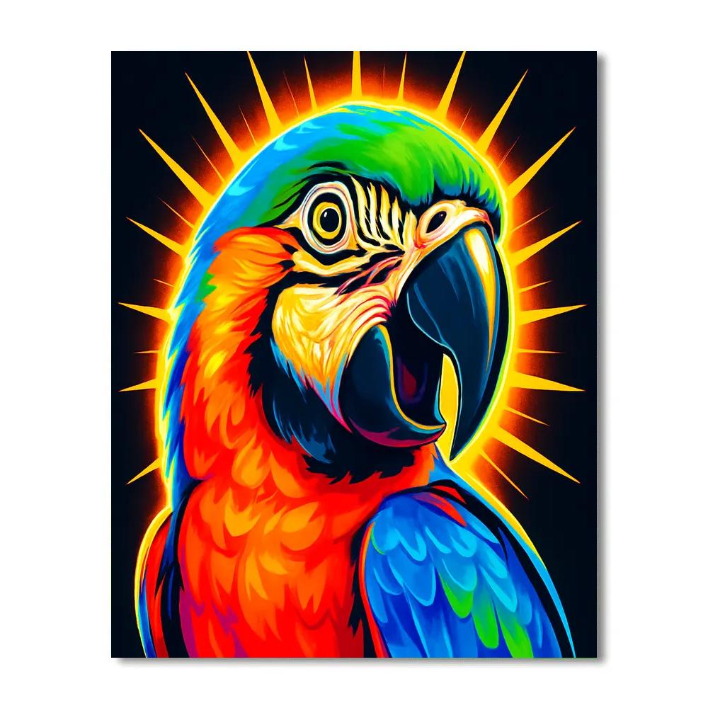 Solar Flare Macaw Portrait Painting by numbers kit