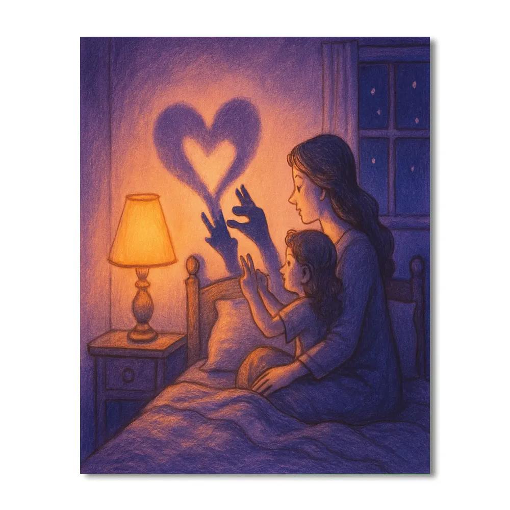 Bedtime Shadow Puppets With Mom DIY paint by numbers