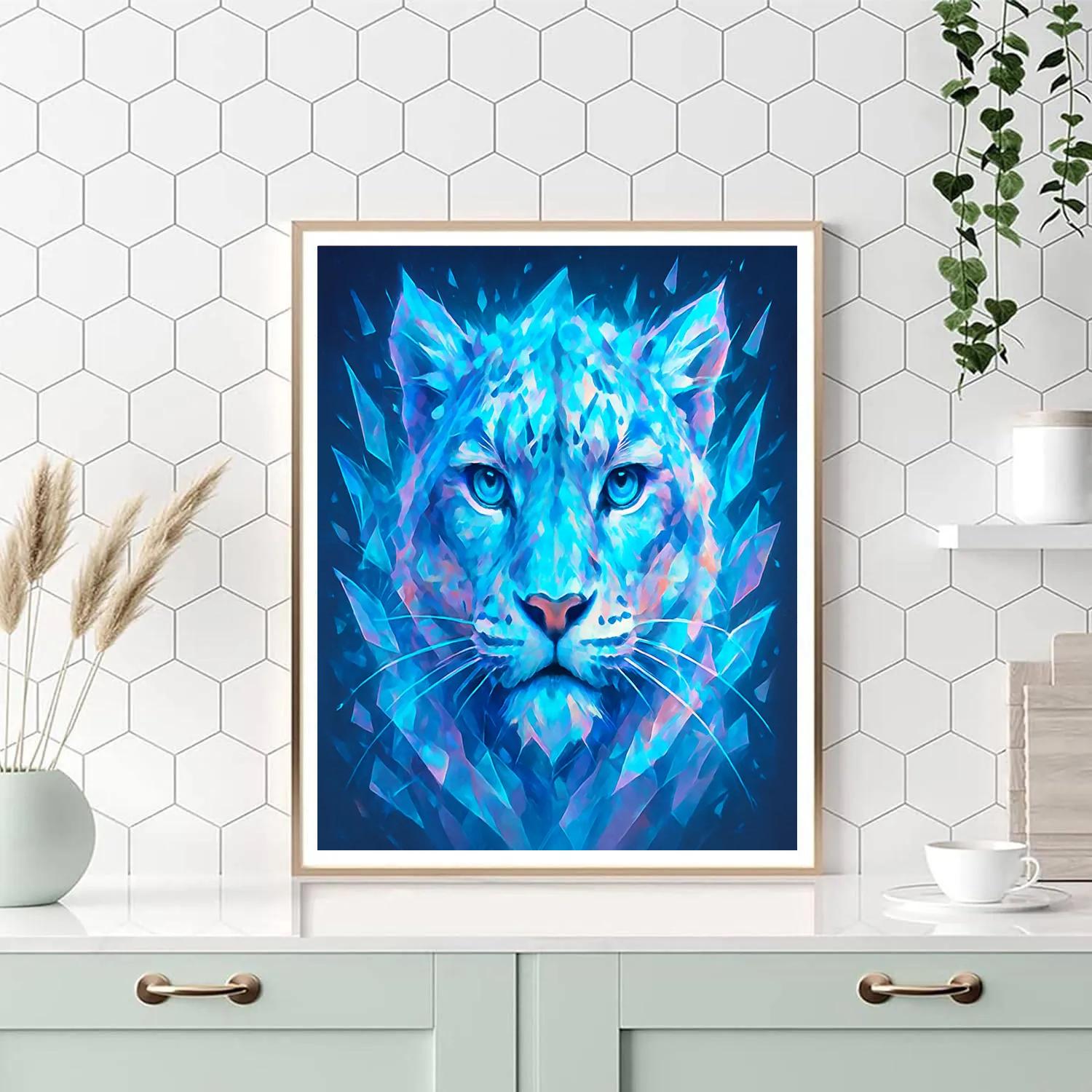 Crystal Orbit Snow Leopard paint by number