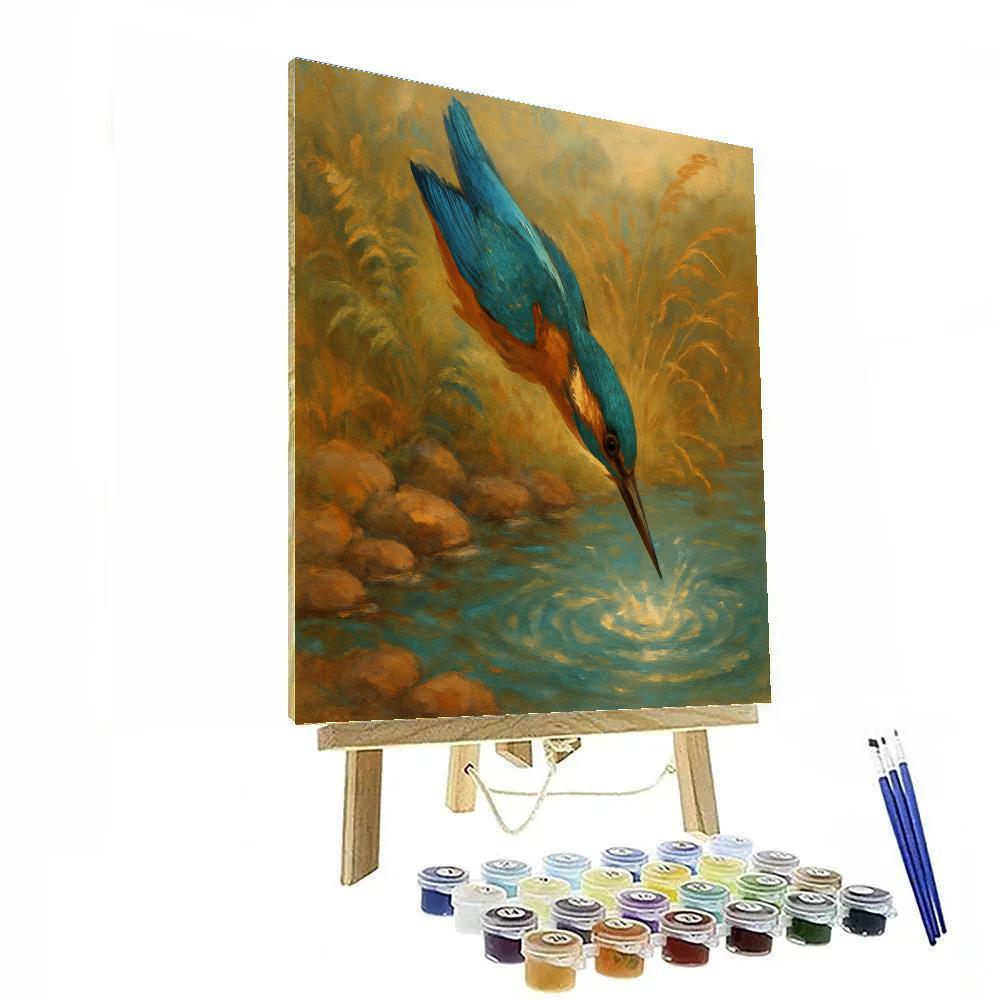 Kingfisher Flash Over The Copper Stream Numbered painting kits