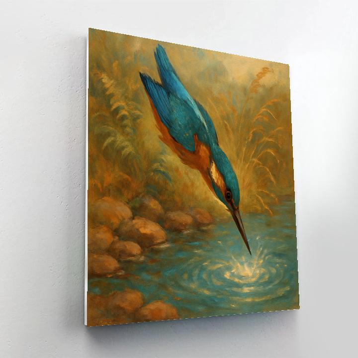 Kingfisher Flash Over The Copper Stream Numbered painting kits