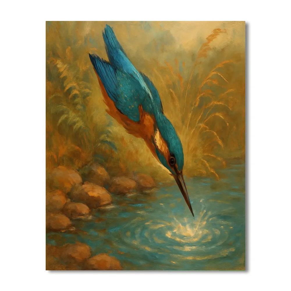 Kingfisher Flash Over The Copper Stream Numbered painting kits