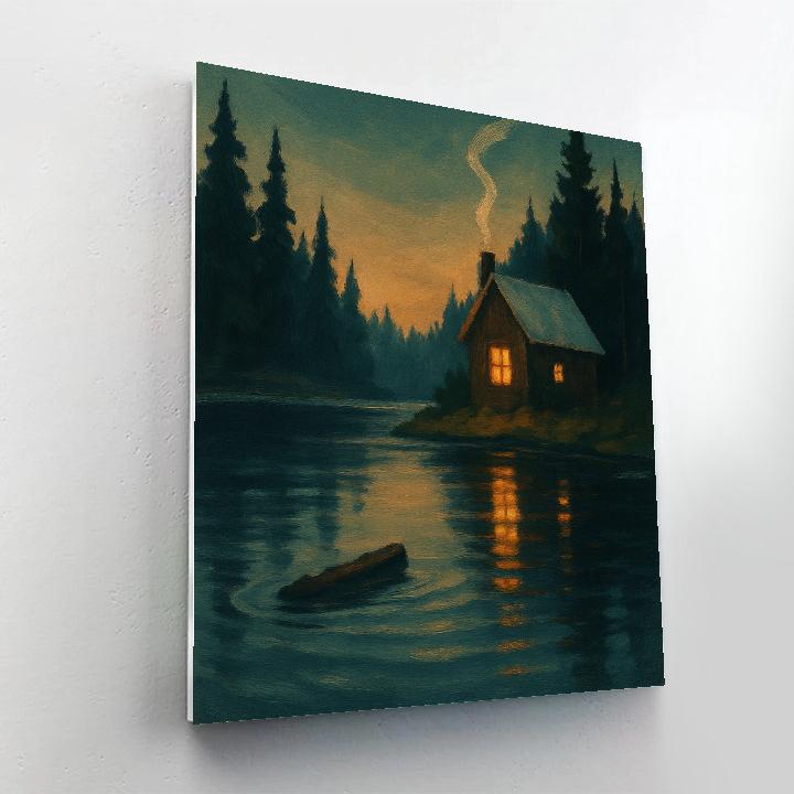 Cabin Glow At The Fir Needle Shore Paint by numbers kits