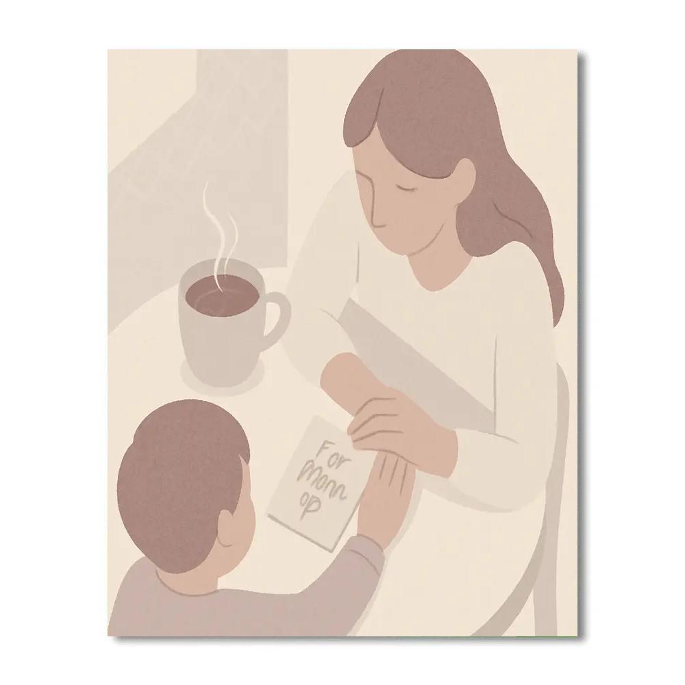 Morning Tea And Thank You Notes paint by color