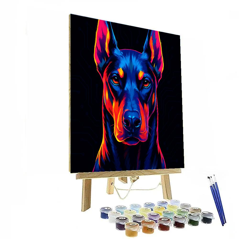 Thunder Circuit Doberman Painting by numbers kit