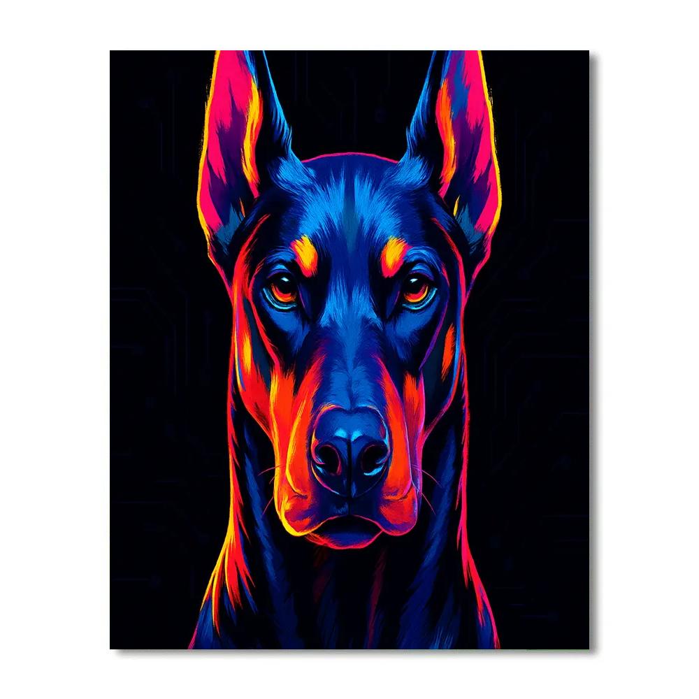 Thunder Circuit Doberman Painting by numbers kit
