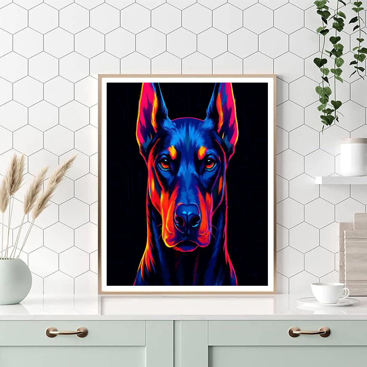 Thunder Circuit Doberman Painting by numbers kit