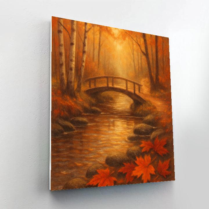 Autumn Lantern Creek Crossing Painting by numbers kit