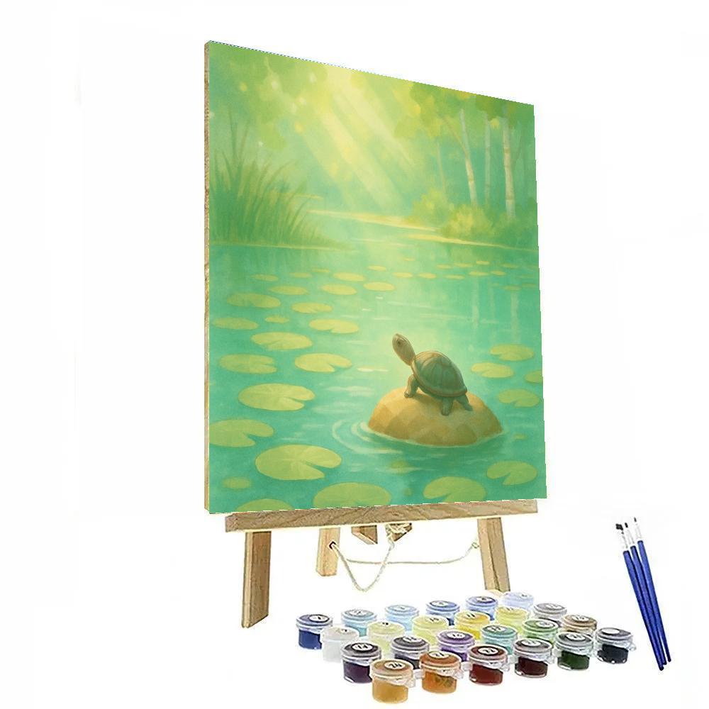Sunlit Lily Pads In The Hidden Cove DIY paint by numbers