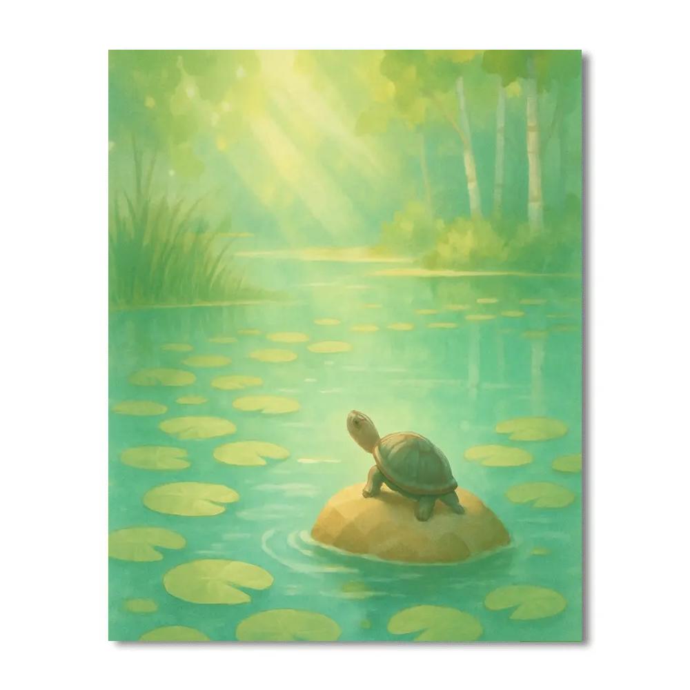 Sunlit Lily Pads In The Hidden Cove DIY paint by numbers