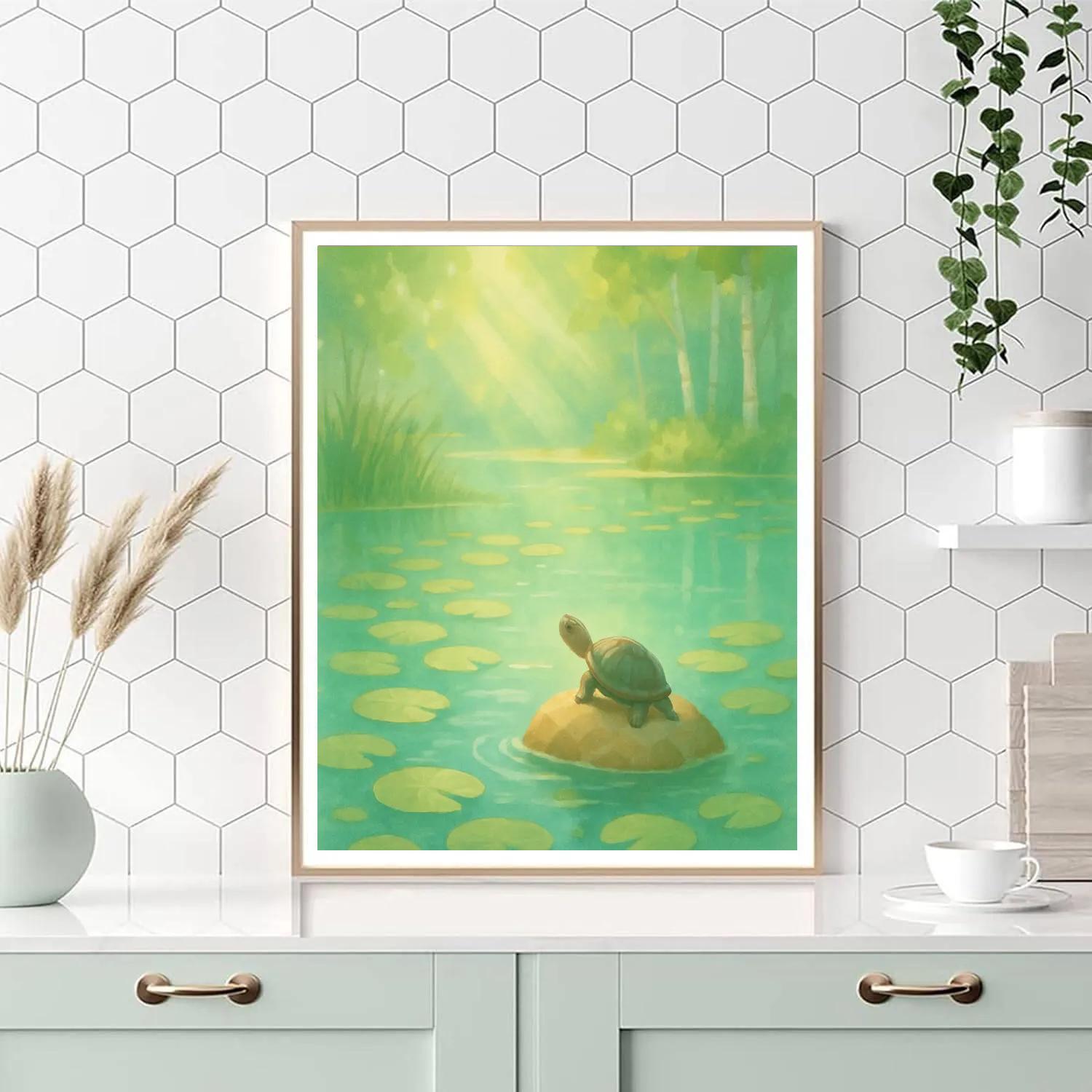 Sunlit Lily Pads In The Hidden Cove DIY paint by numbers