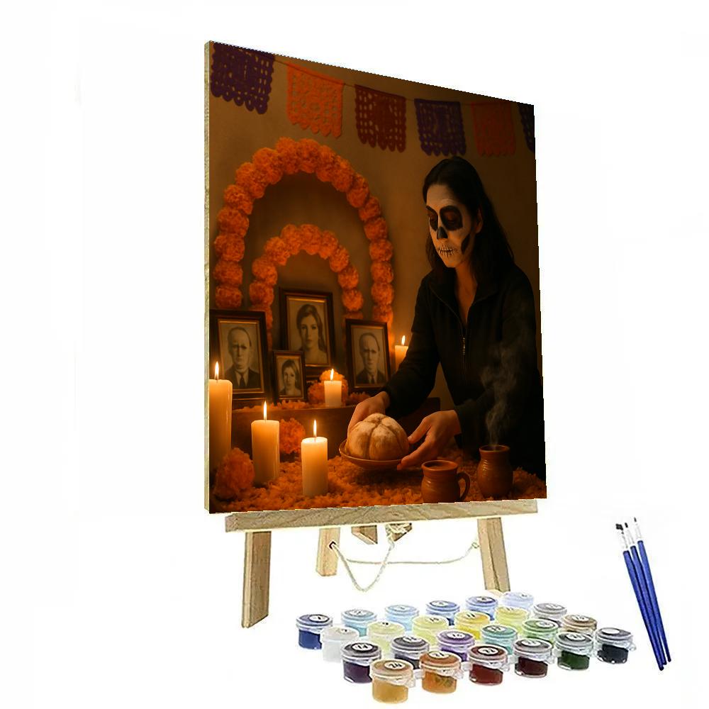 Día De Muertos Ofrenda Candlelight Mexico City paint by number