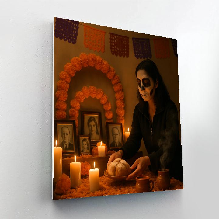 Día De Muertos Ofrenda Candlelight Mexico City paint by number