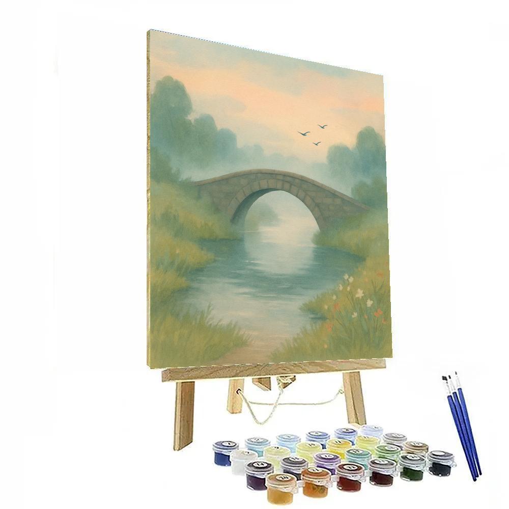 Morning Mist At The Stone Bridge Lakelet Painting by numbers kit