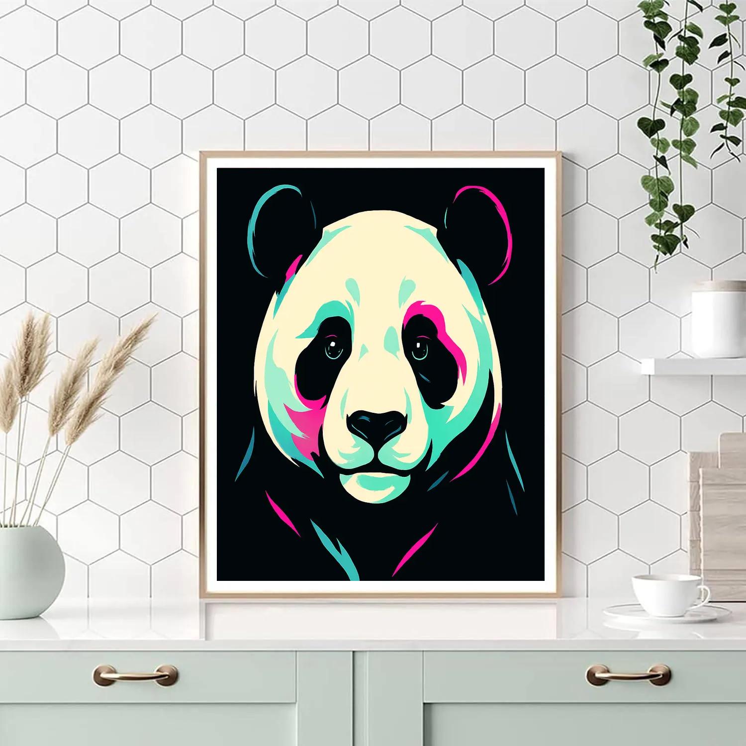 Moonlit Ink Panda Pulse paint by numbers