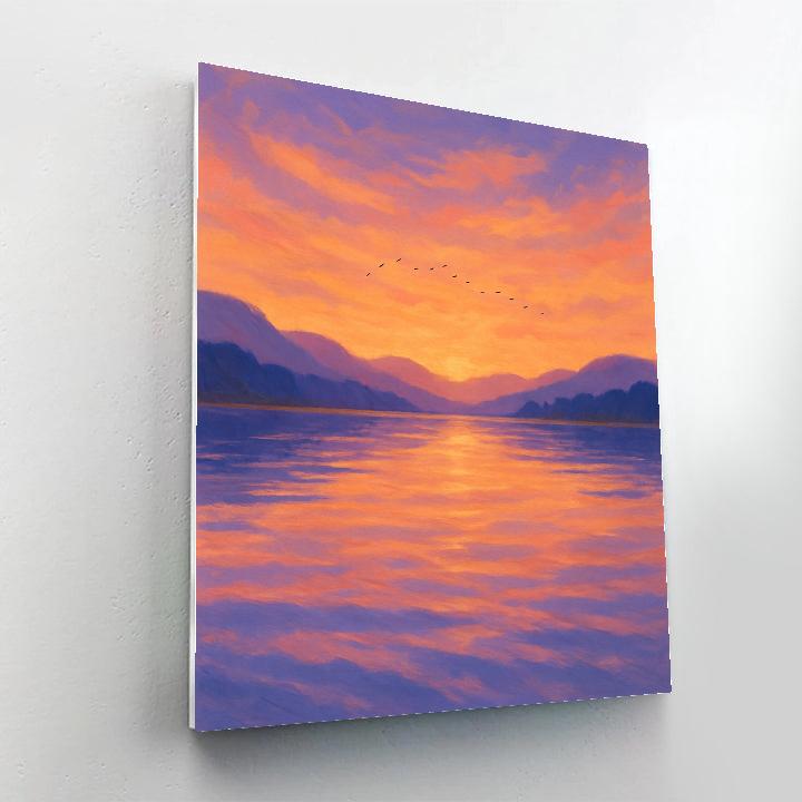Golden Hour Over The Lavender Ridge Reservoir painting number kit