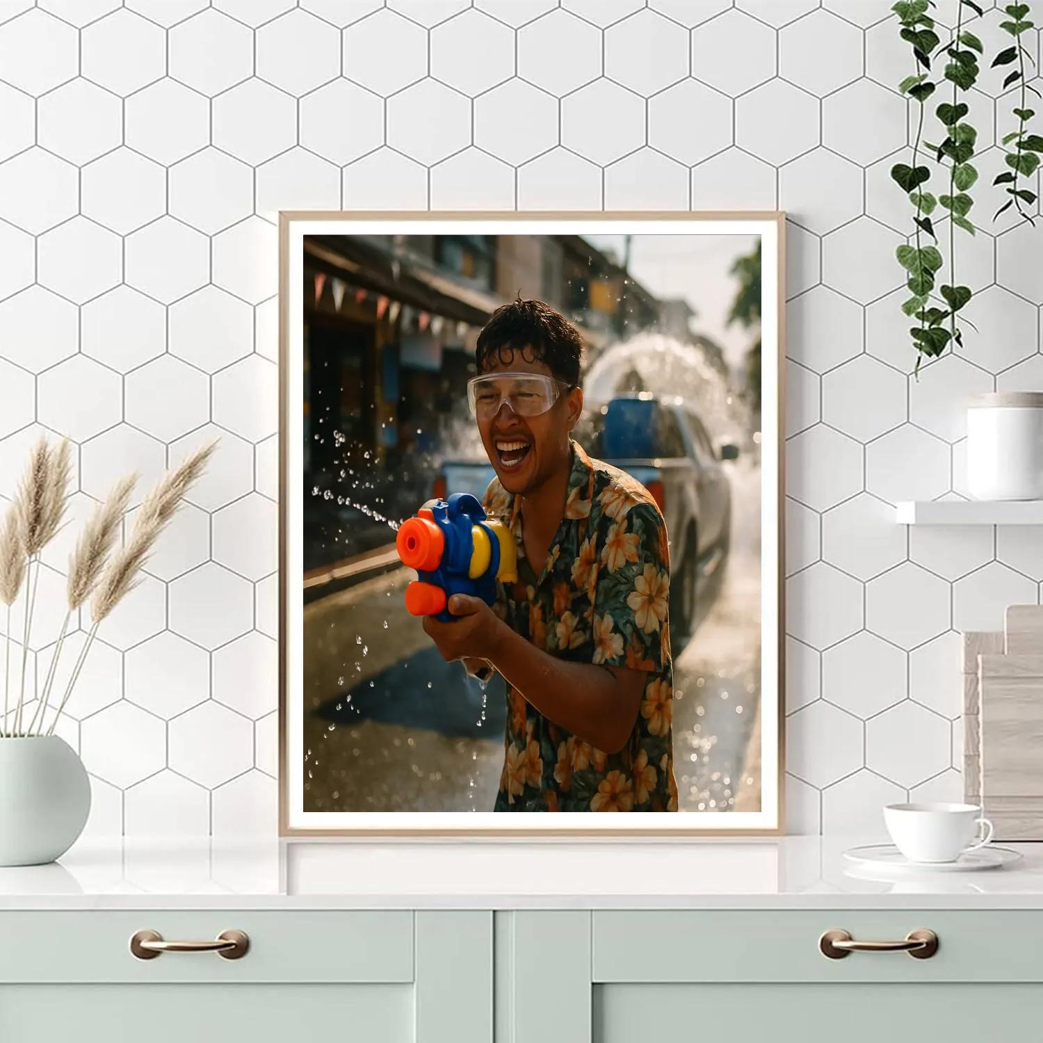 Songkran Water Splash Chiang Mai Paint by numbers art